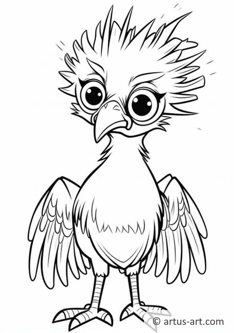 Secretary bird Coloring Page For Kids